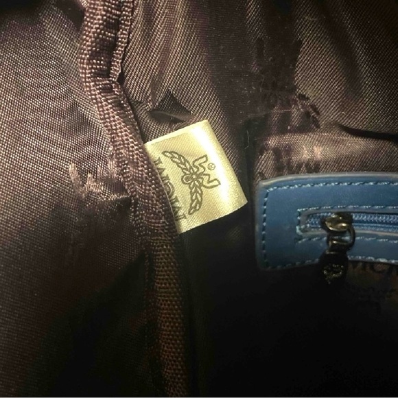 MCM Stark Studded Backpack in Blue Visetos Leather Authentic, Unisex, Large Size - Picture 7 of 8